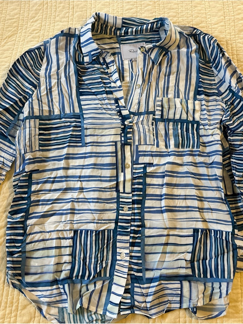 Rails Blue and White Josephine Marine Large NEW Button-Down Shirt